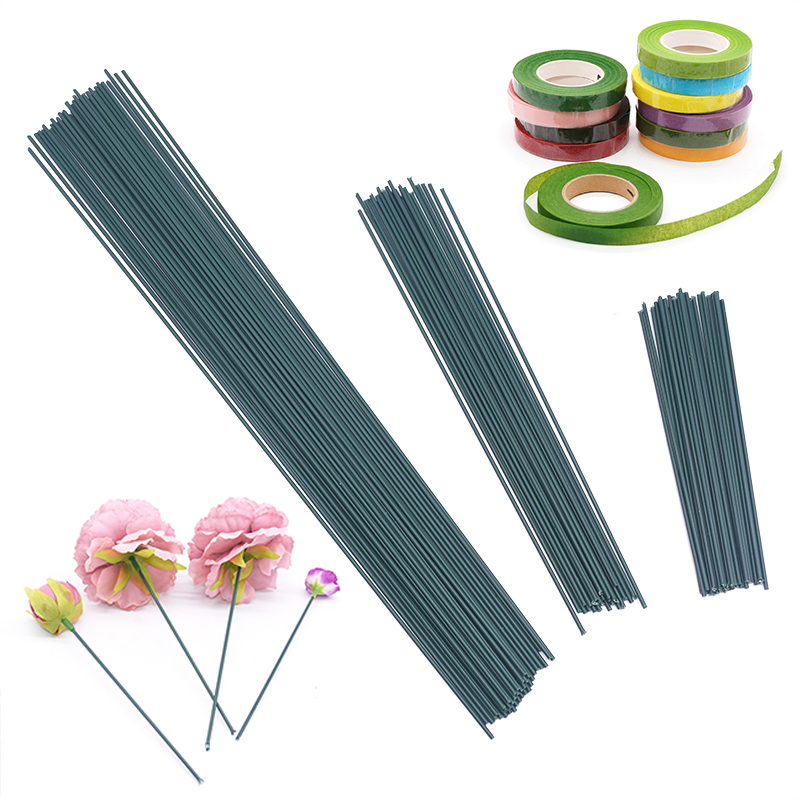 Floral Tape Green - 20pcs 15/25/40cm Artificial Flower Stem Iron