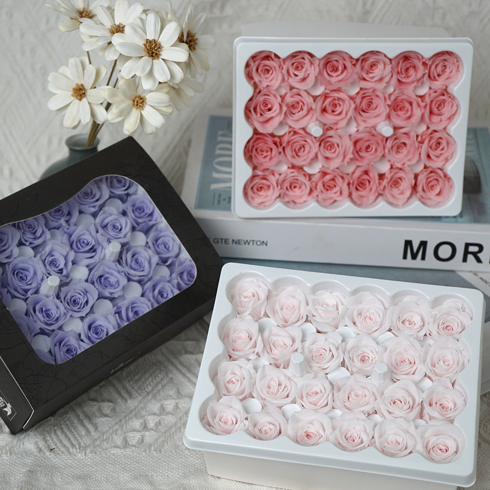 Eucalyptus Preserved - 24pcs 1-2cm Rose Heads Preserved Flowers