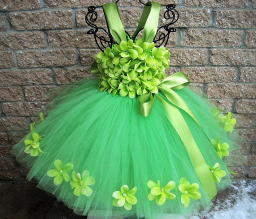 Girls Green Petals Tutu Dress  - Floral Tape Green review and price