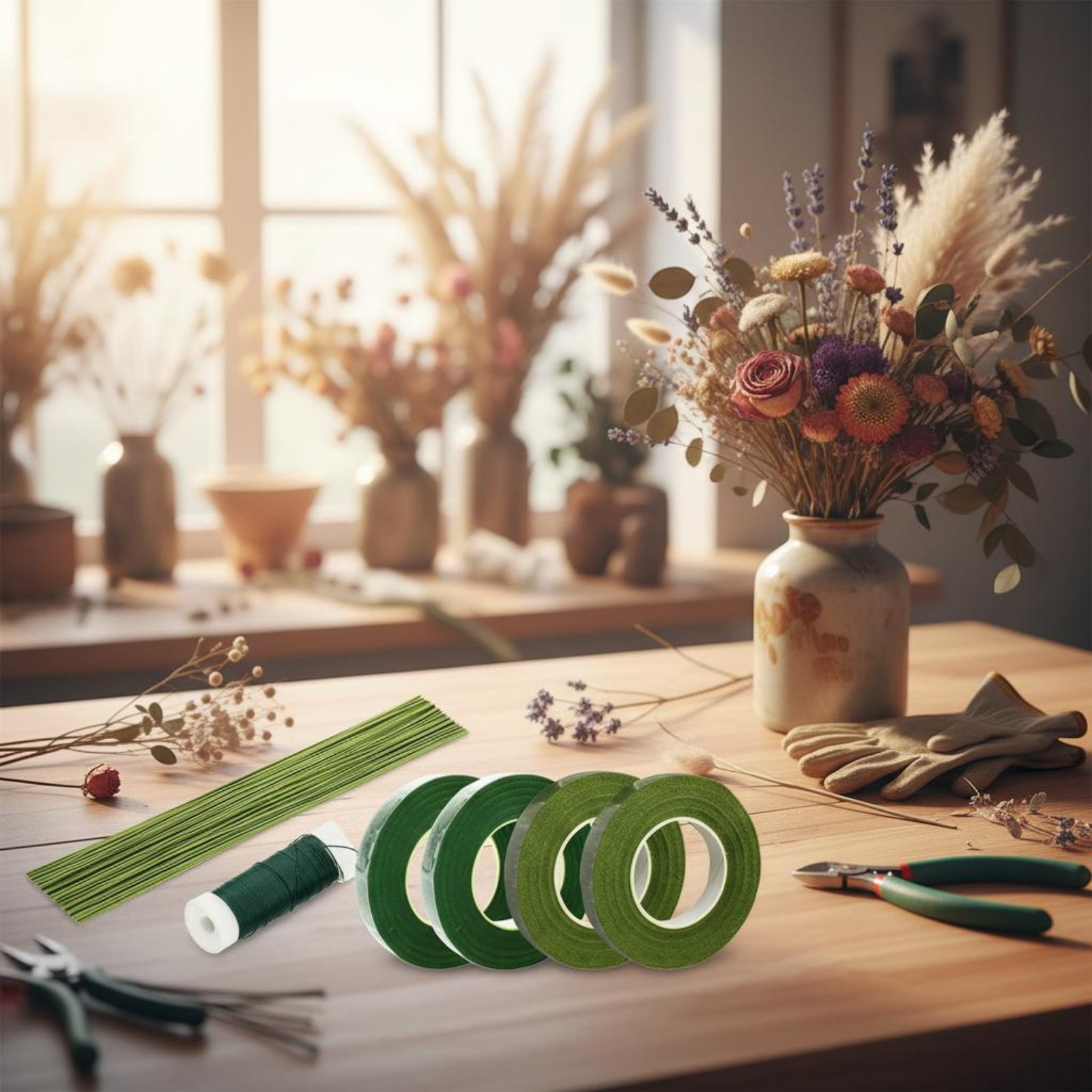 Floral Arrangement Making Kit  - Floral Tape Green review and price